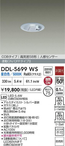 ʼ̿ | DAIKO ŵ LEDʹ󥵡ե饤 DDL-5699WS