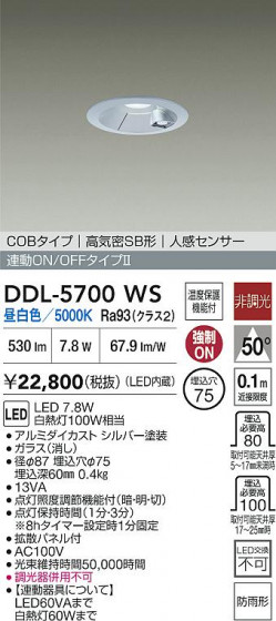 ʼ̿ | DAIKO ŵ LEDʹ󥵡ե饤 DDL-5700WS
