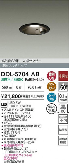 ʼ̿ | DAIKO ŵ LEDʹ󥵡ե饤 DDL-5704AB