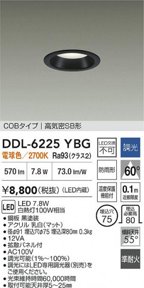 ʼ̿ | DAIKO ŵ LED饤 DDL-6225YBG