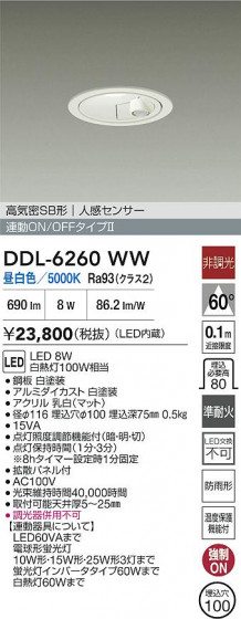 ʼ̿ | DAIKO ŵ LEDʹ󥵡ե饤 DDL-6260WW