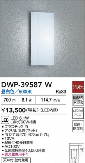 ʼ̿|DAIKO ŵ LEDἼ DWP-39587W