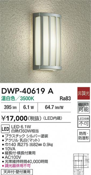ʼ̿|DAIKO ŵ LEDȥɥ饤 DWP-40619A