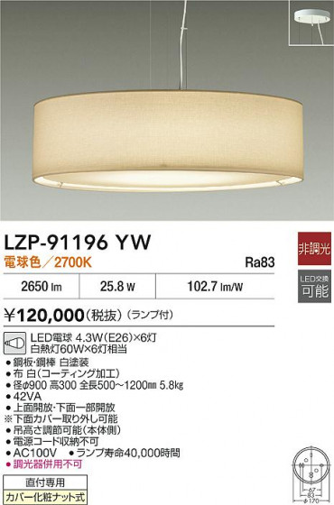 ʼ̿|DAIKO ŵ LEDڥ LZP-91196YW