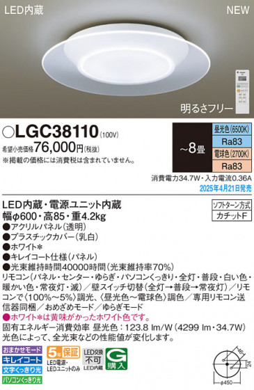 Panasonic 󥰥饤 LGC38110 ᥤ̿