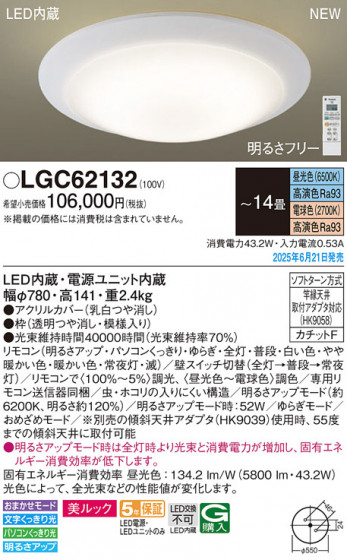 Panasonic 󥰥饤 LGC62132 ᥤ̿