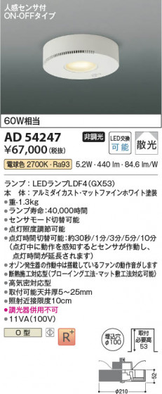 β Koizumi ߾ LEDⵤ̩饤 AD54247