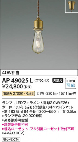 β Koizumi ߾ LEDڥ AP49025L