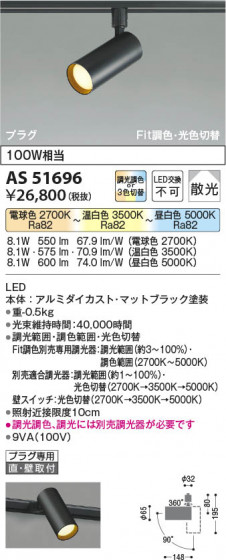 β Koizumi ߾ LEDݥåȥ饤 AS51696