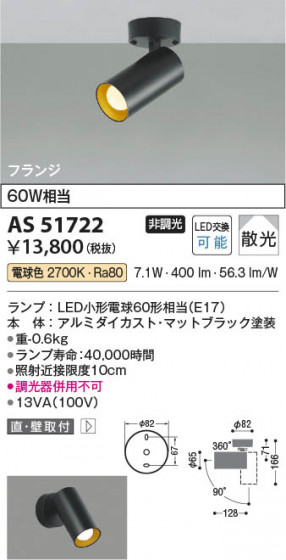 β Koizumi ߾ LEDݥåȥ饤 AS51722