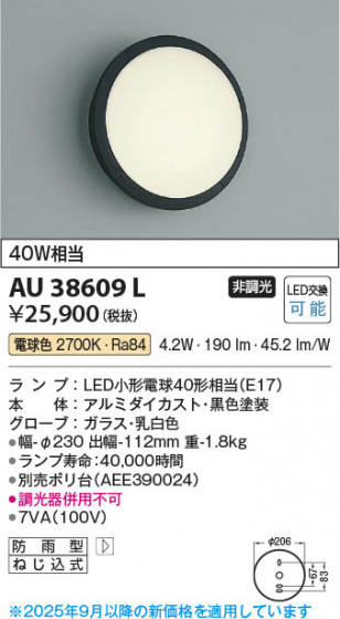 β Koizumi ߾ LEDɱ֥饱å AU38609L