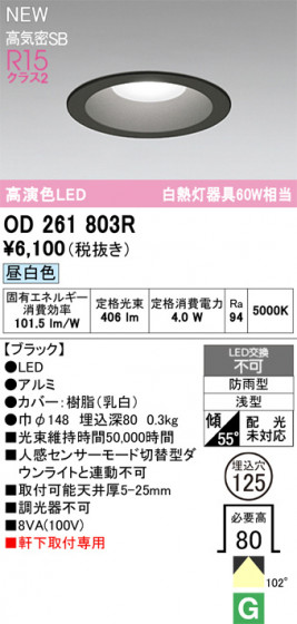 ODELIC ǥå ƥꥢ饤 OD261803R ᥤ̿