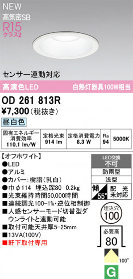 ODELIC ǥå ƥꥢ饤 OD261813R ᥤ̿