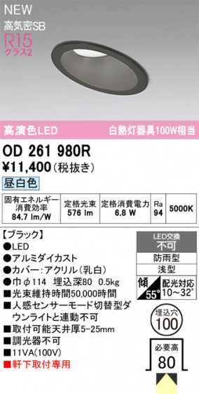 ODELIC ǥå ƥꥢ饤 OD261980R ᥤ̿