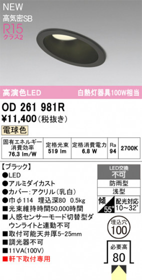 ODELIC ǥå ƥꥢ饤 OD261981R ᥤ̿