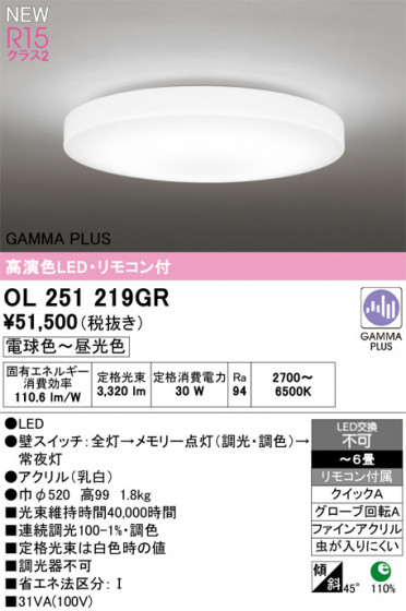 ODELIC ǥå 󥰥饤 OL251219GR ᥤ̿