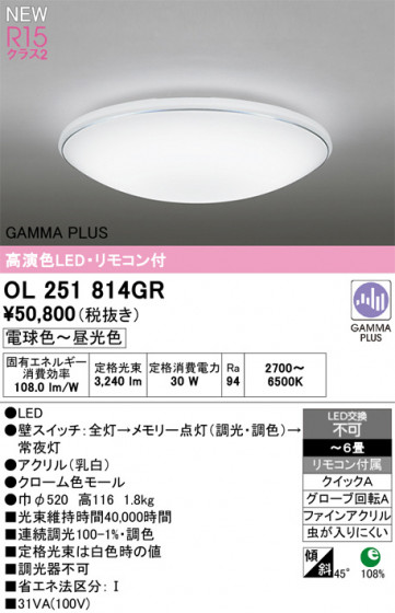 ODELIC ǥå 󥰥饤 OL251814GR ᥤ̿