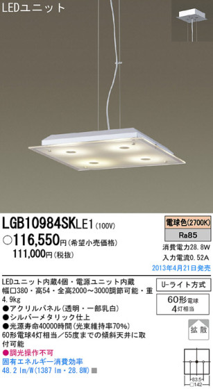 Panasonic LED ڥ LGB10984SKLE1 ᥤ̿