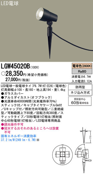 Panasonic LED ȥɥ LGW45020B ᥤ̿