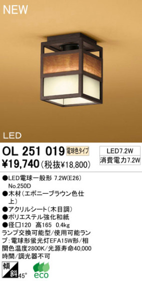 ODELIC LED  OL251019