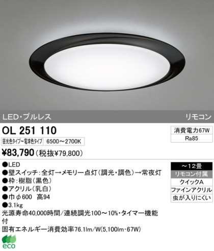 ODELIC ǥå LED 󥰥饤 OL251110 ᥤ̿