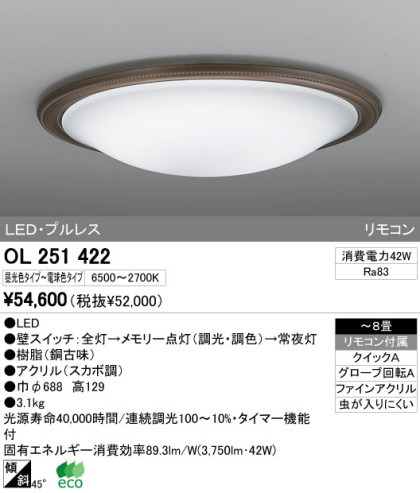 ODELIC ǥå LED 󥰥饤 OL251422 ᥤ̿