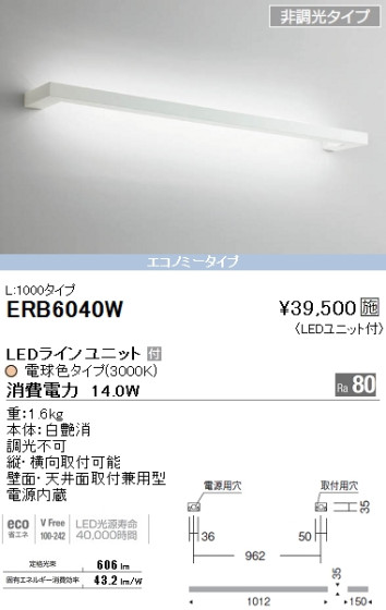 ƣ ENDO LED ֥饱å ERB6040W ᥤ̿
