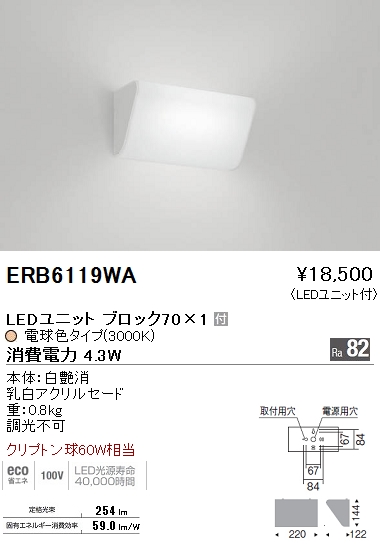 ƣ ENDO LED ֥饱å ERB6119WA ᥤ̿