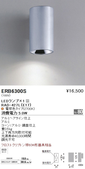 ƣ ENDO LED ֥饱å ERB6300S ᥤ̿