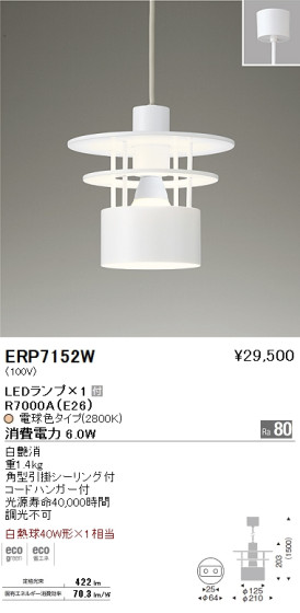 ƣ ENDO LED ڥ ERP7152W ᥤ̿