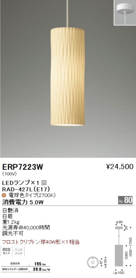 ƣ ENDO LED ڥ ERP7223W ᥤ̿