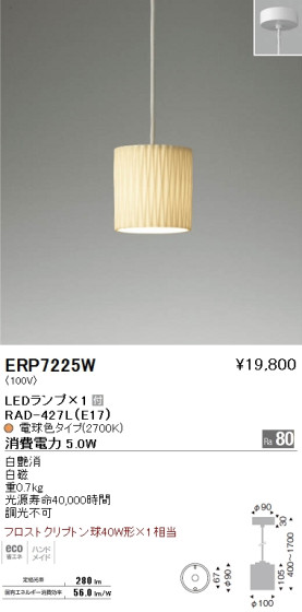 ƣ ENDO LED ڥ ERP7225W ᥤ̿