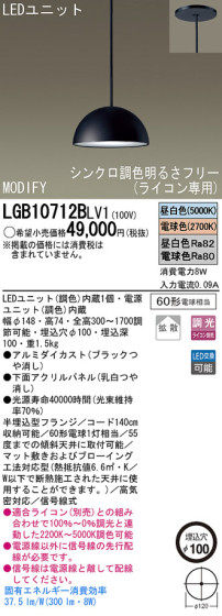 Panasonic LED ڥ LGB10712BLV1 ᥤ̿
