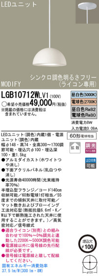 Panasonic LED ڥ LGB10712WLV1 ᥤ̿