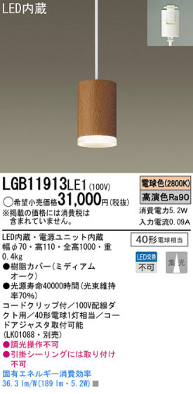 Panasonic LED ڥ LGB11913LE1 ᥤ̿