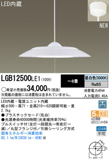 Panasonic LED ڥ LGB12500LE1 ᥤ̿