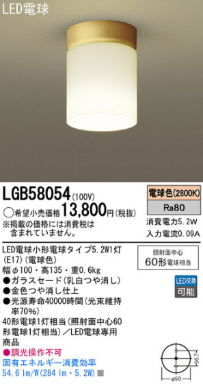 Panasonic LED  LGB58054 ᥤ̿