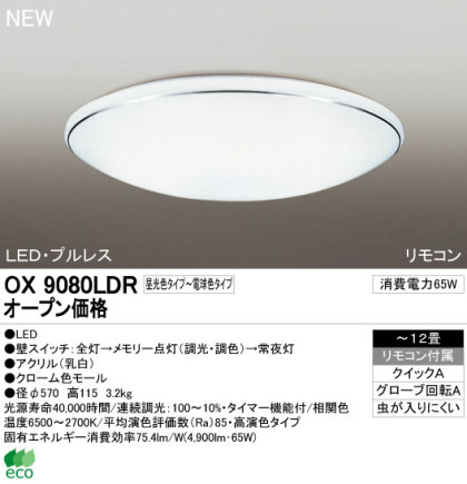 ODELIC LED OX9080LDR