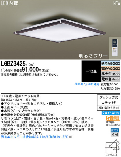 Panasonic LED 󥰥饤 LGBZ3425 ᥤ̿