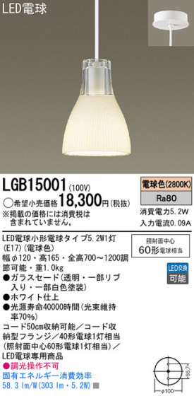 Panasonic LED ڥȥ饤 LGB15001 ᥤ̿