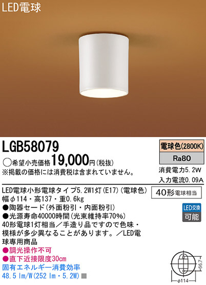 Panasonic LED 󥰥饤 LGB58079 ᥤ̿