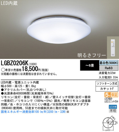 Panasonic LED 󥰥饤 LGBZ0206K ᥤ̿