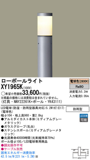Panasonic LED ƥꥢȥɥ XY1965K ᥤ̿