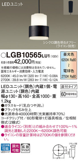 Panasonic LED ڥȥ饤 LGB10565LU1 ᥤ̿