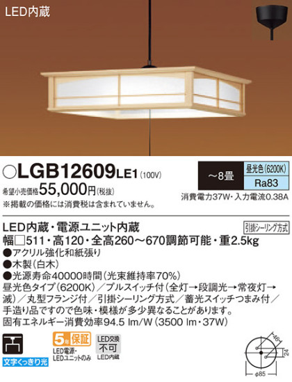 Panasonic LED ڥȥ饤 LGB12609LE1 ᥤ̿