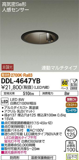 ʼ̿DAIKO ŵ LED ʹ󥵡ե饤 DDL-4647YB