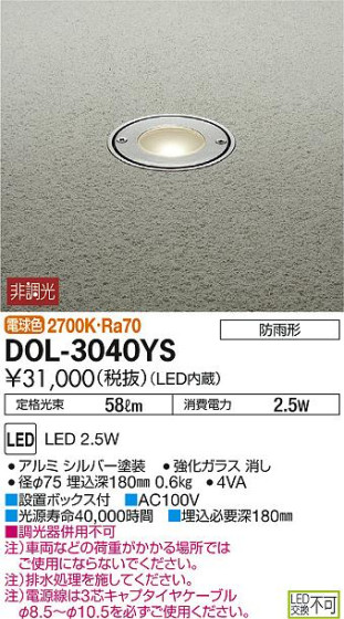 ʼ̿DAIKO ŵ LED 饦ɥ饤 DOL-3040YS