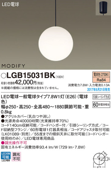 Panasonic LED ڥȥ饤 LGB15031BK ᥤ̿