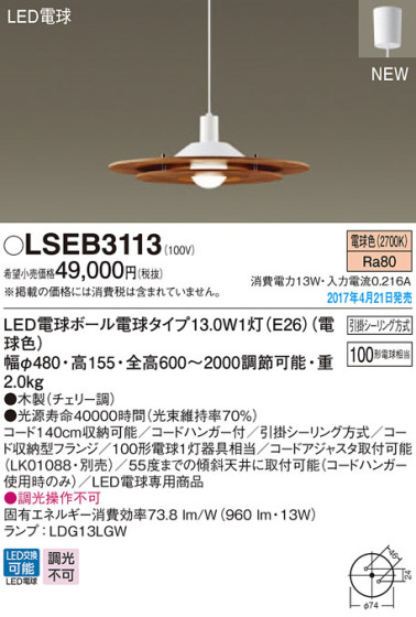 Panasonic LED ڥȥ饤 LSEB3113 ᥤ̿