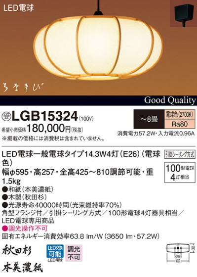 Panasonic LED ڥȥ饤 LGB15324 ᥤ̿